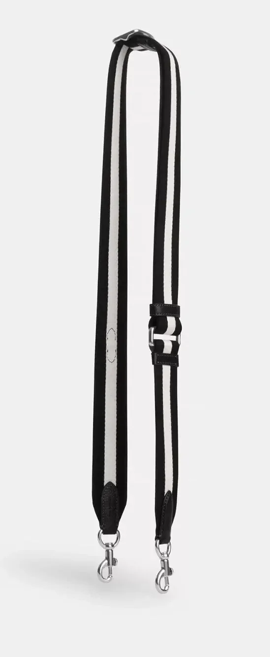 NWT COACH brand webbing strap adjustable replacement crossbody black stripe